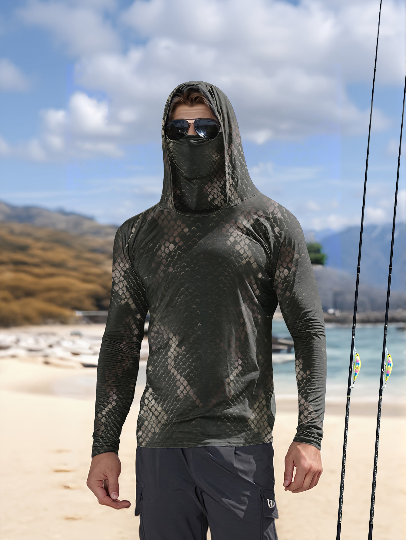 Мужская рыболовная рубашка с к – обзор и цена Fishing Hoodie