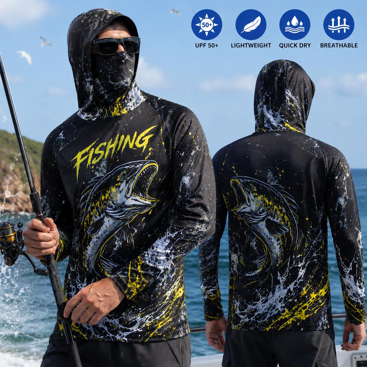 Быстросохнущая дышащая мужская – обзор и цена Fishing Hoodie